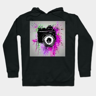 Camera, Paint, Splatter Hoodie